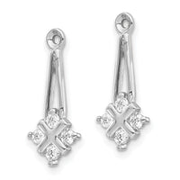 14k White Gold AA Dangle Cluster Diamond Earring Jacket-XJ18WAA