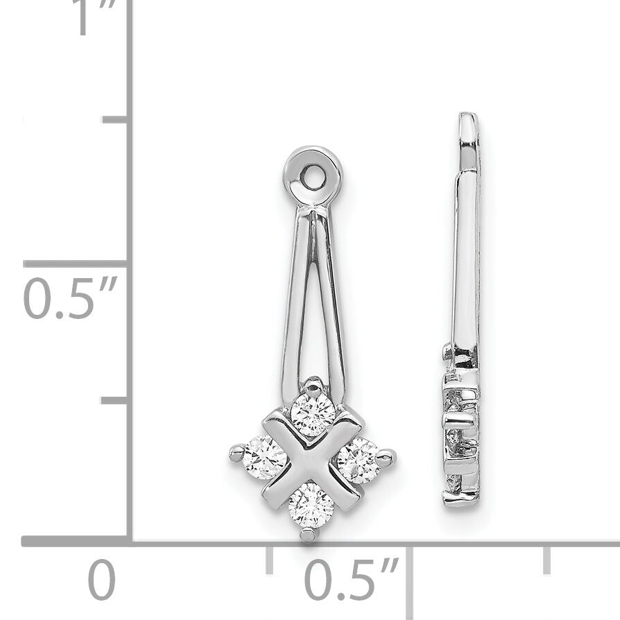 14k White Gold AA Dangle Cluster Diamond Earring Jacket-XJ18WAA