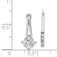14k White Gold AA Dangle Cluster Diamond Earring Jacket-XJ18WAA
