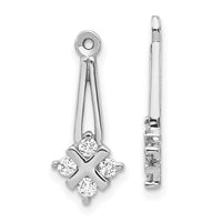 14k White Gold AA Dangle Cluster Diamond Earring Jacket-XJ18WAA