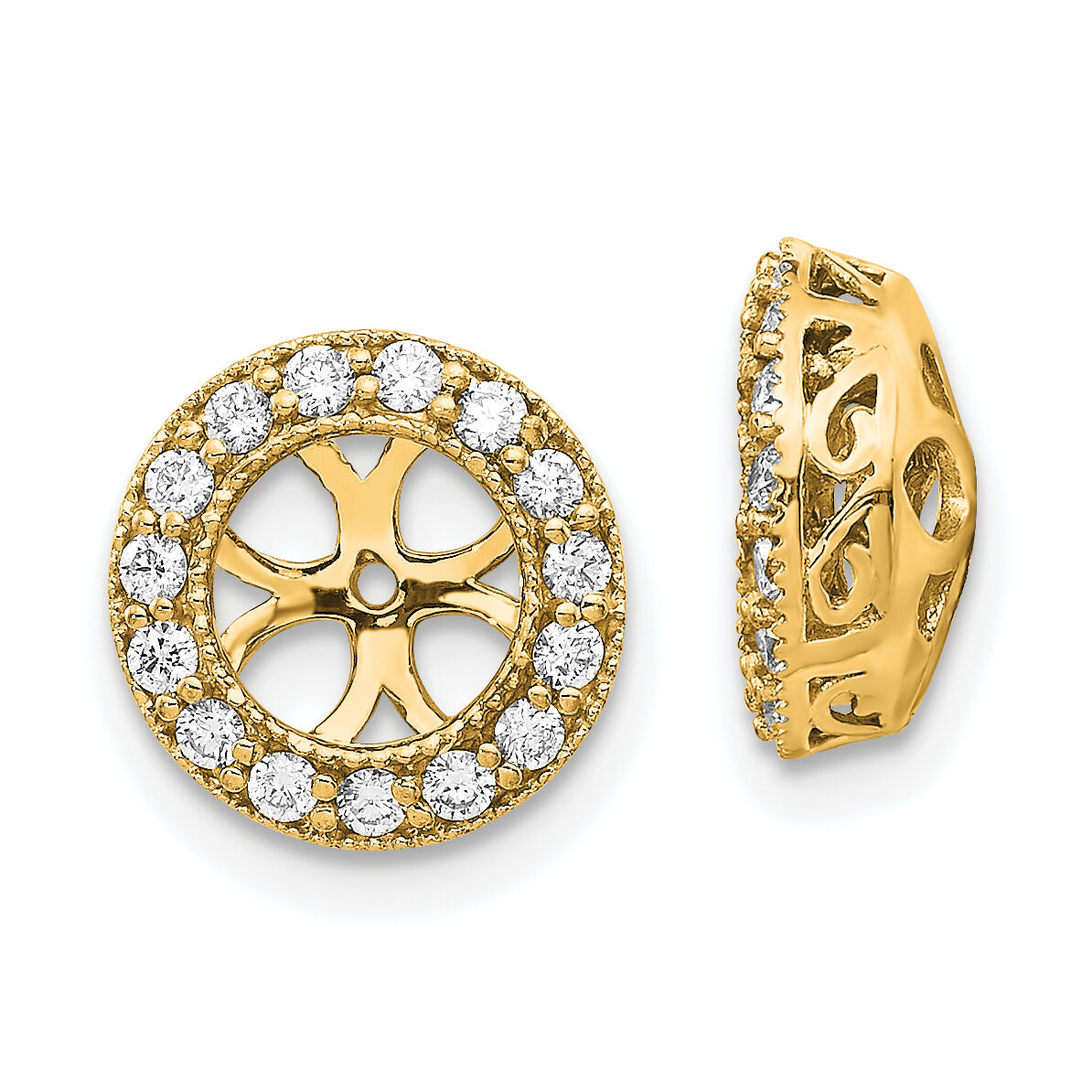 14k A Diamond Earring Jacket-XJ34A