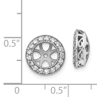 14k White Gold AA Diamond Earring Jacket-XJ35WAA