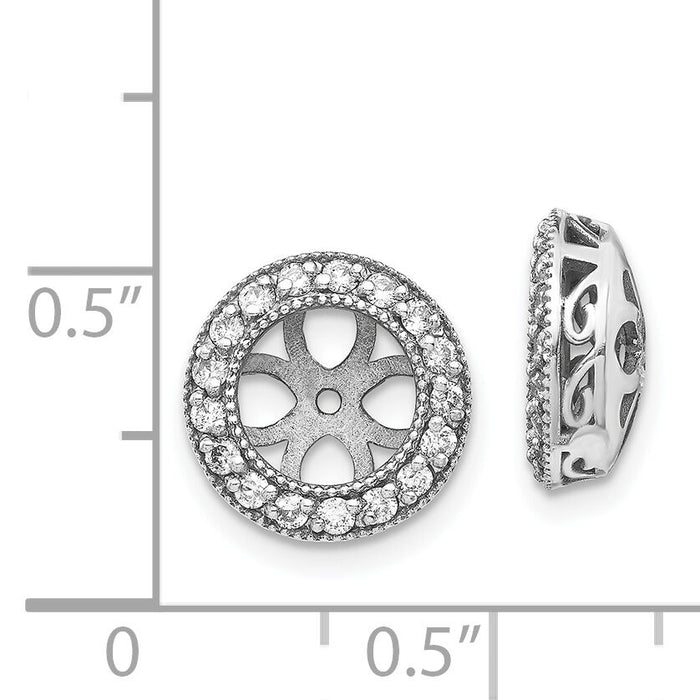 14k White Gold AA Diamond Earring Jacket-XJ35WAA