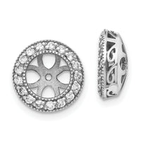 14k White Gold AA Diamond Earring Jacket-XJ35WAA