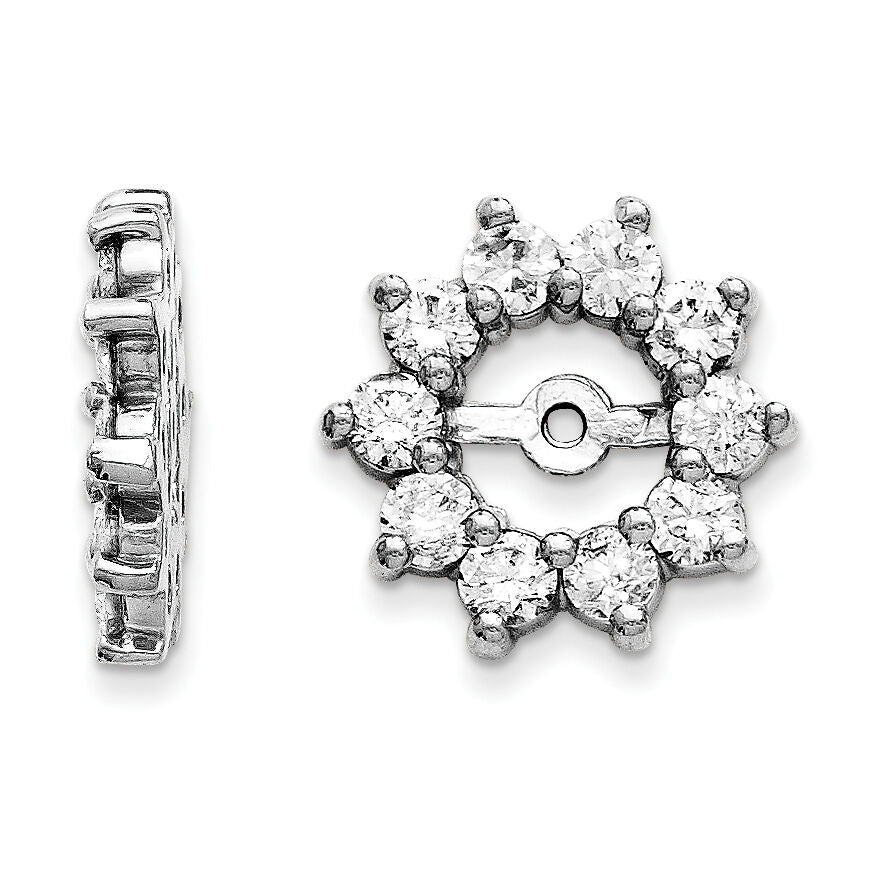 14k White Gold A Fancy Diamond Earring Jacket-XJ46WA