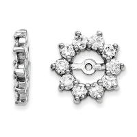 14k White Gold A Fancy Diamond Earring Jacket-XJ46WA