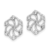 14k White Gold AA Diamond Earring Jackets-XJ5WAA