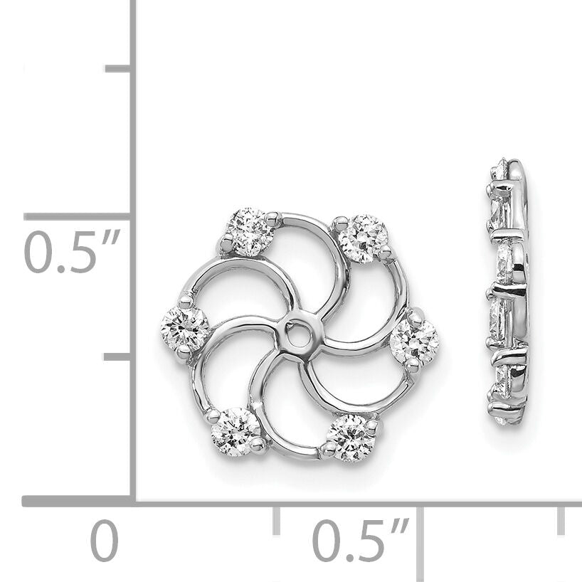 14k White Gold AA Diamond Earring Jackets-XJ5WAA