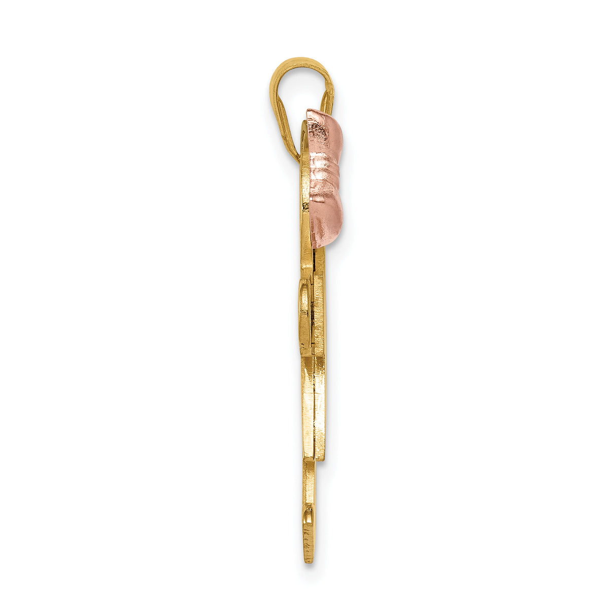 14k Tri-Color Large Girl on Left and Boy on Right Engravable Charm-XK103