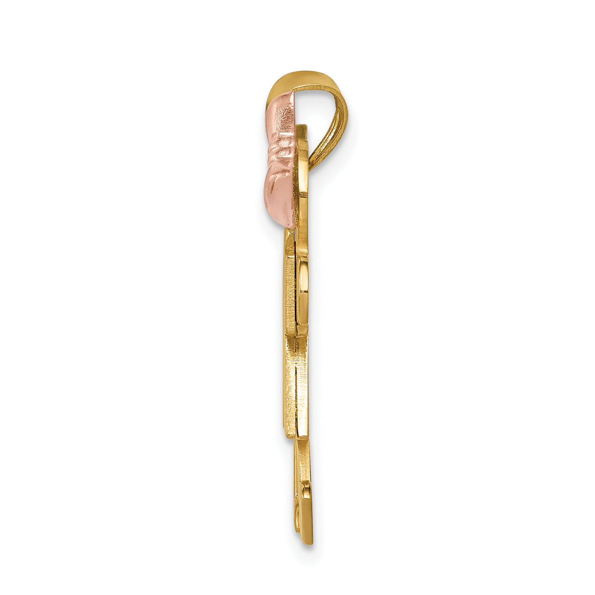 14k Tri-Color Large Boy on Left and Girl on Right Engravable Charm-XK104