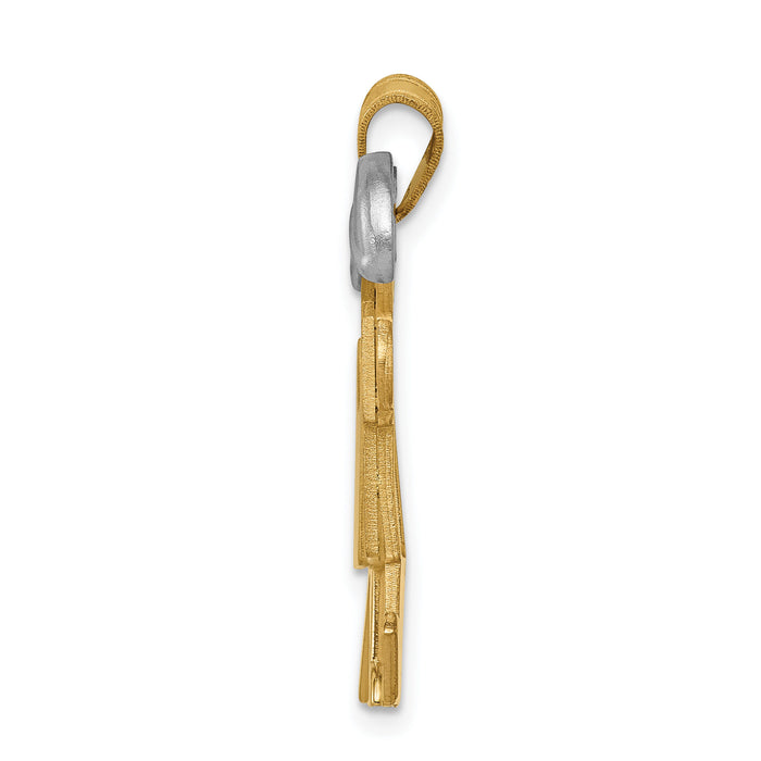 14k Two-Tone Large Double Boys Engravable Charm-XK106