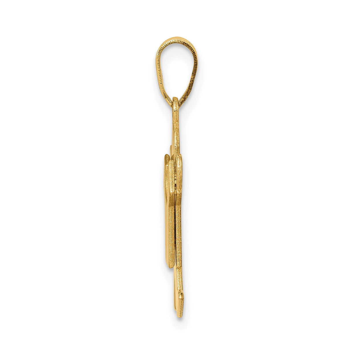 14k Solid Satin Engravable Boy Jumping Charm-XK108