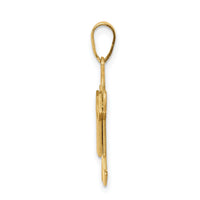 14k Solid Satin Engravable Boy Jumping Charm-XK108