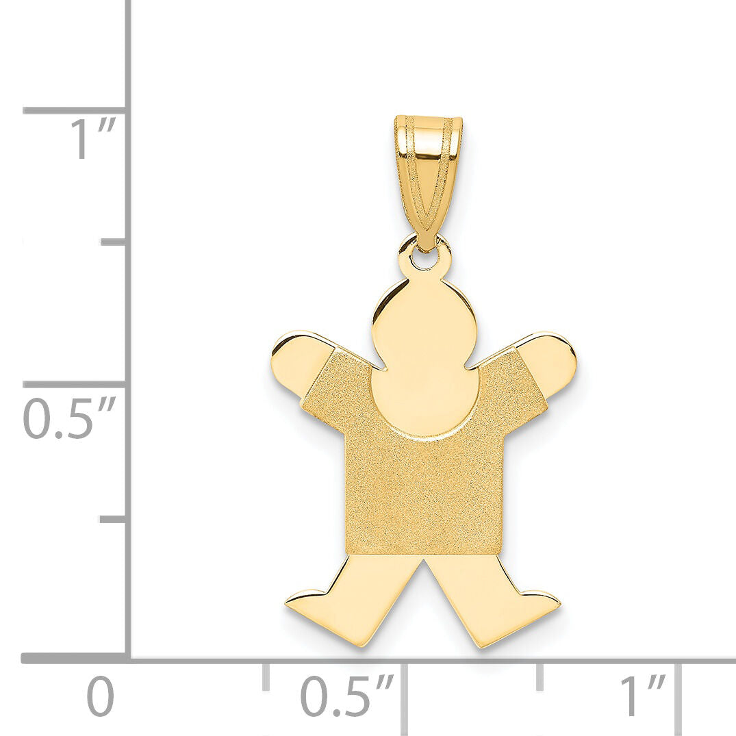14k Solid Satin Engravable Boy Jumping Charm-XK108