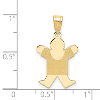14k Solid Satin Engravable Boy Jumping Charm-XK108