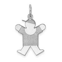 14k White Gold Kid Charm-XK1093W