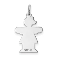 14k White Gold Kid Charm-XK1095W