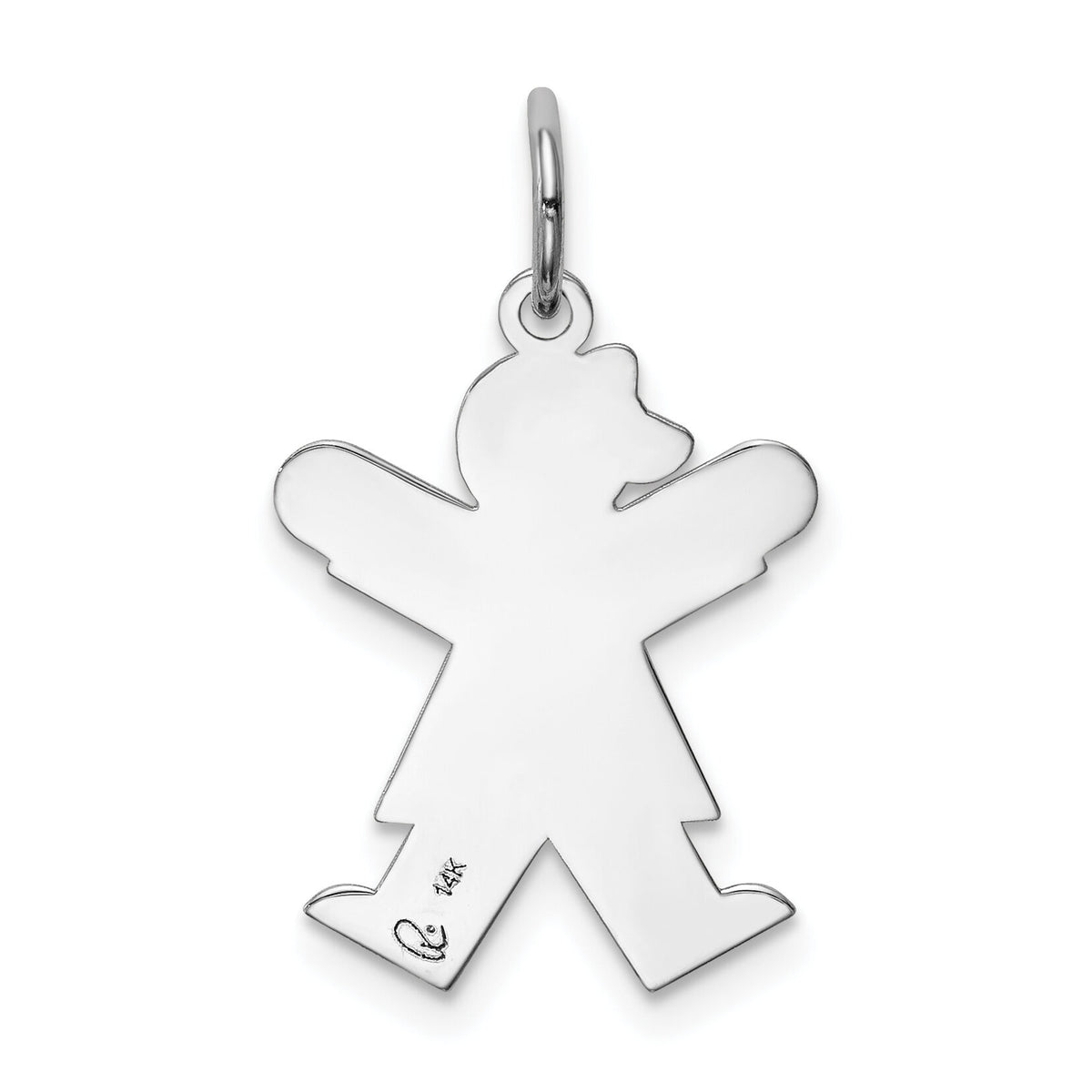 14k White Gold Kid Charm-XK1097W