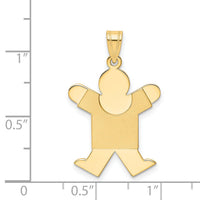 14k Solid Satin Engravable Boy Jumping Charm-XK110