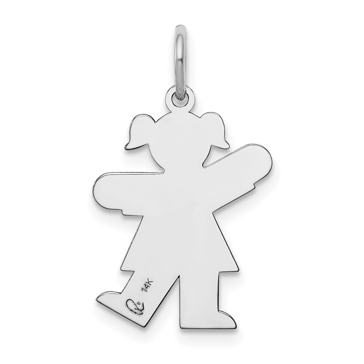 14k White Gold Kid Charm-XK1108W