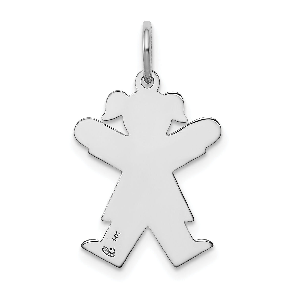14k White Gold Kid Charm-XK1109W