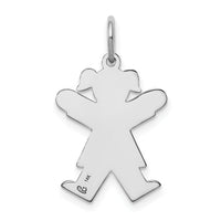 14k White Gold Kid Charm-XK1109W