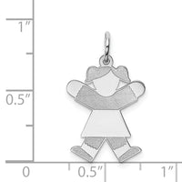 14k White Gold Kid Charm-XK1109W