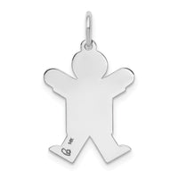 14k White Gold Kid Charm-XK1113W