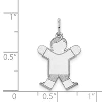 14k White Gold Kid Charm-XK1113W