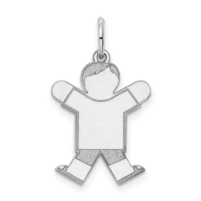 14k White Gold Kid Charm-XK1113W