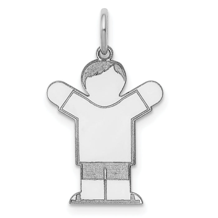 14k White Gold Kid Charm-XK1114W