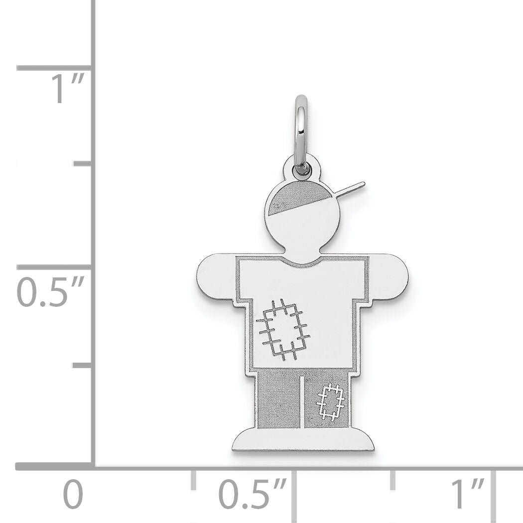 14k White Gold Kid Charm-XK1115W