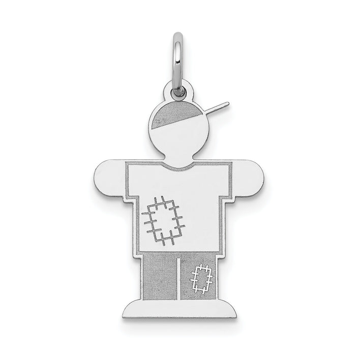 14k White Gold Kid Charm-XK1115W
