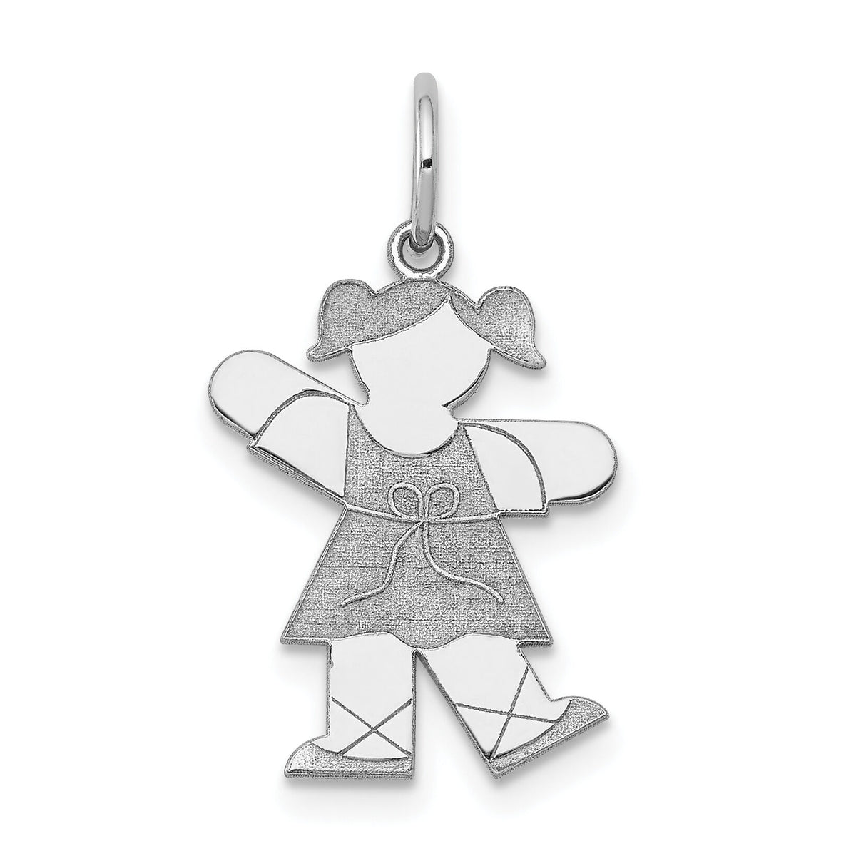 14k White Gold Kid Charm-XK1117W
