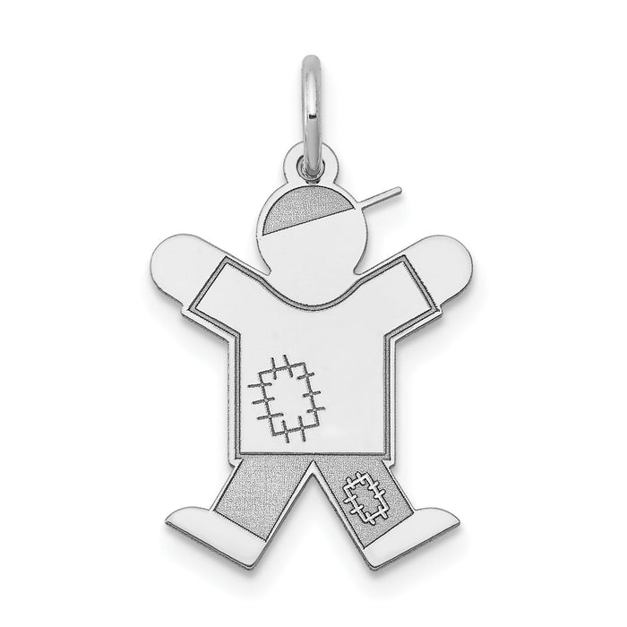 14k White Gold Kid Charm-XK1121W