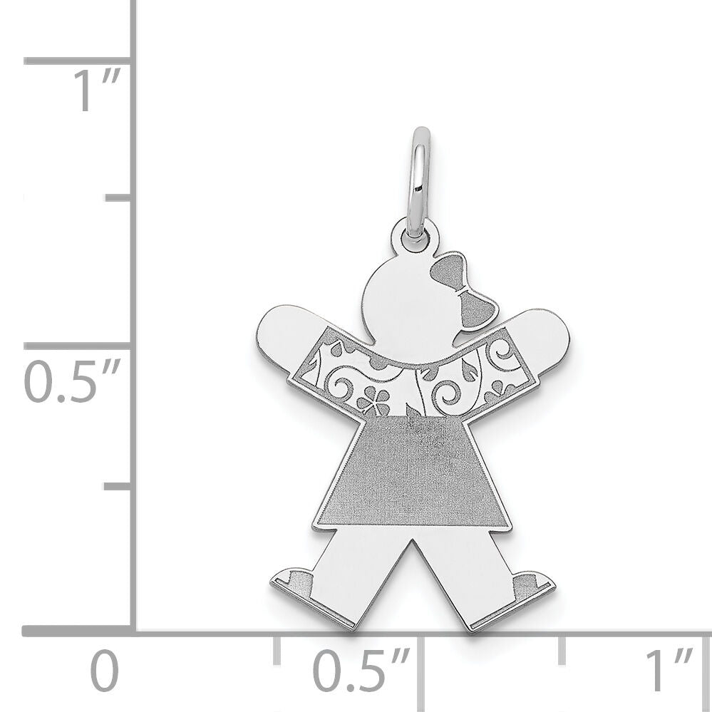 14k White Gold Kid Charm-XK1122W