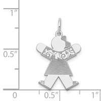 14k White Gold Kid Charm-XK1122W