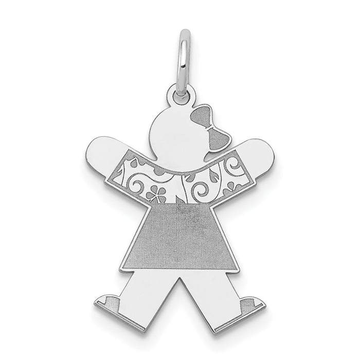 14k White Gold Kid Charm-XK1122W