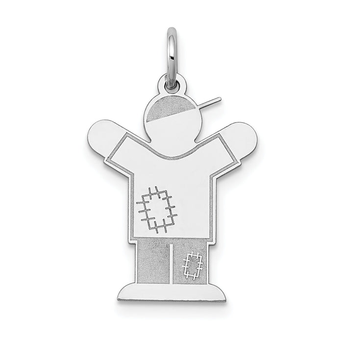 14k White Gold Kid Charm-XK1126W