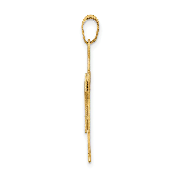 14k Solid Satin Engravable Boy Charm-XK113