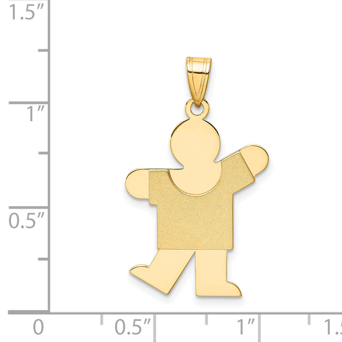 14k Solid Satin Engravable Boy Charm-XK113