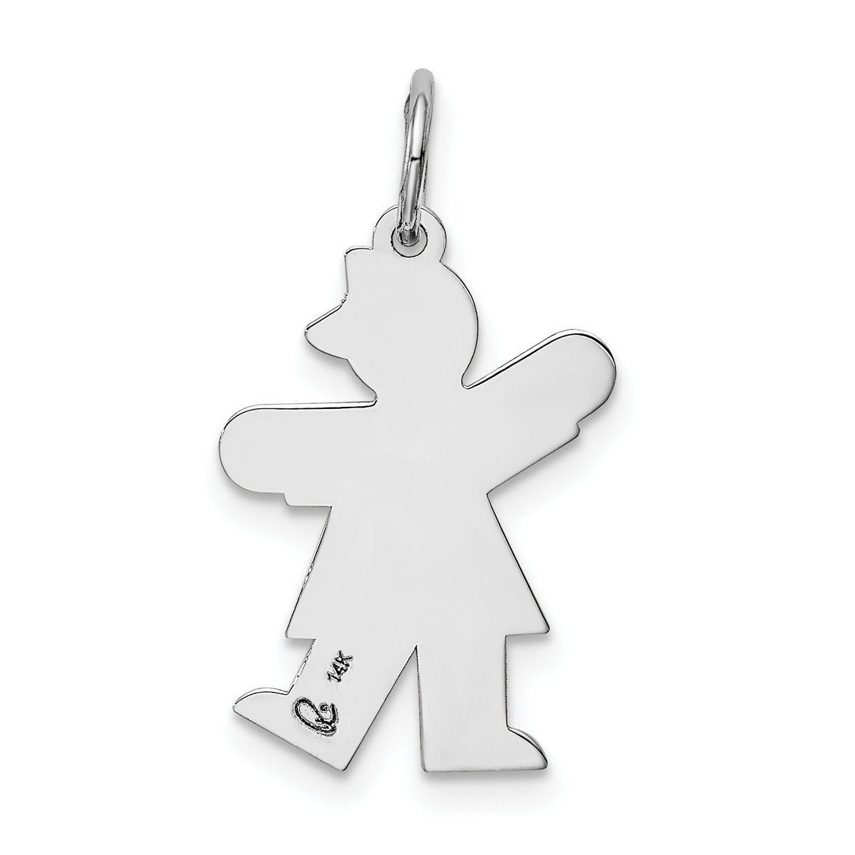 14k White Gold Kid Charm-XK1138W
