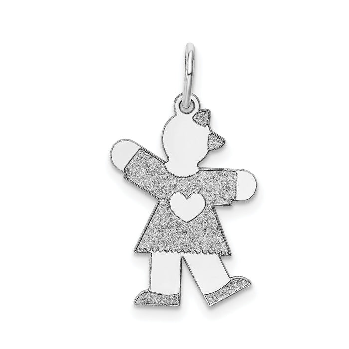 14k White Gold Kid Charm-XK1138W
