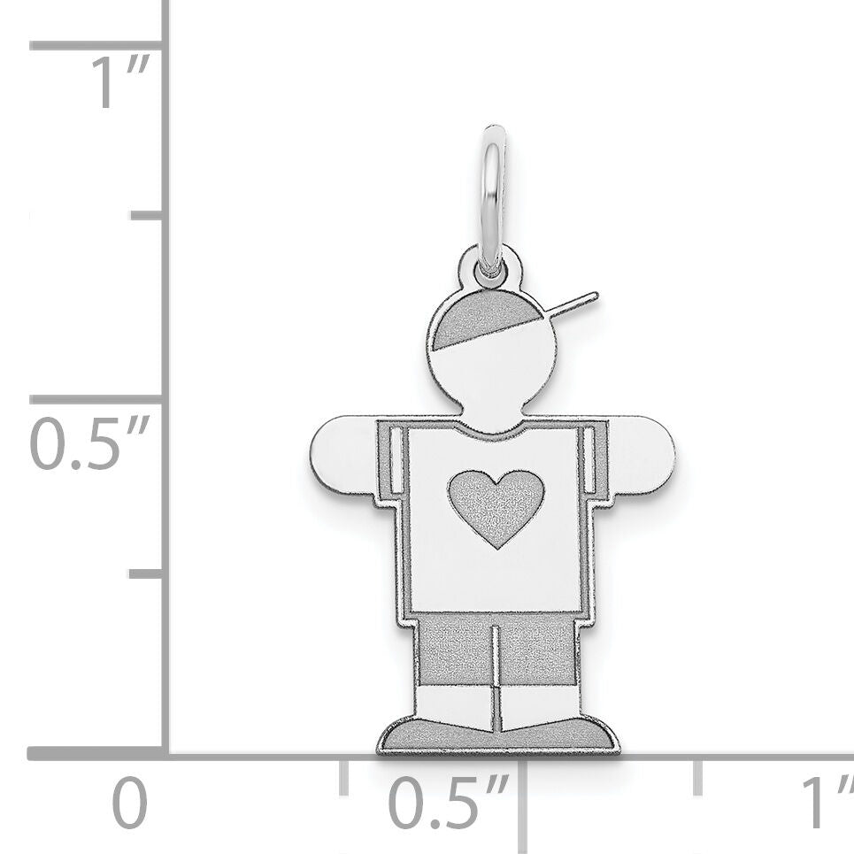 14k White Gold Kid Charm-XK1144W