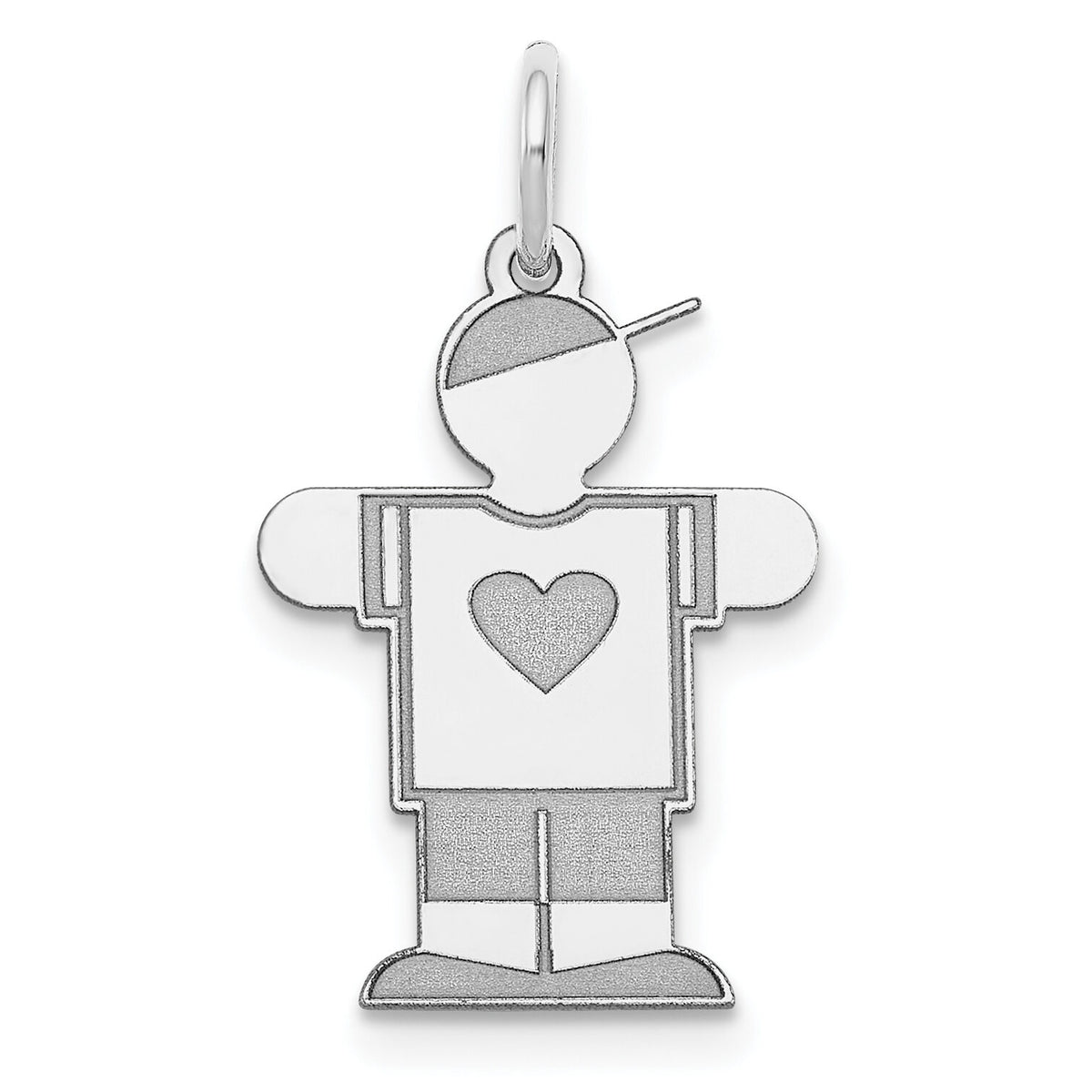 14k White Gold Kid Charm-XK1144W