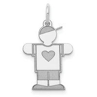 14k White Gold Kid Charm-XK1144W