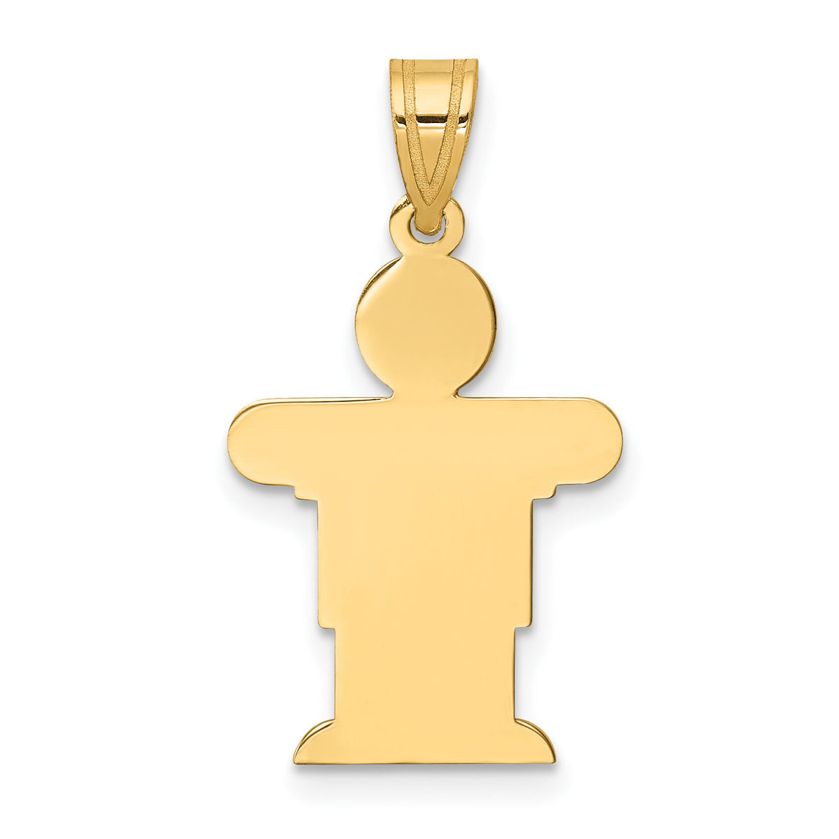 14k Solid Satin Engravable Boy Charm-XK202
