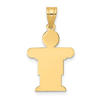 14k Solid Satin Engravable Boy Charm-XK202