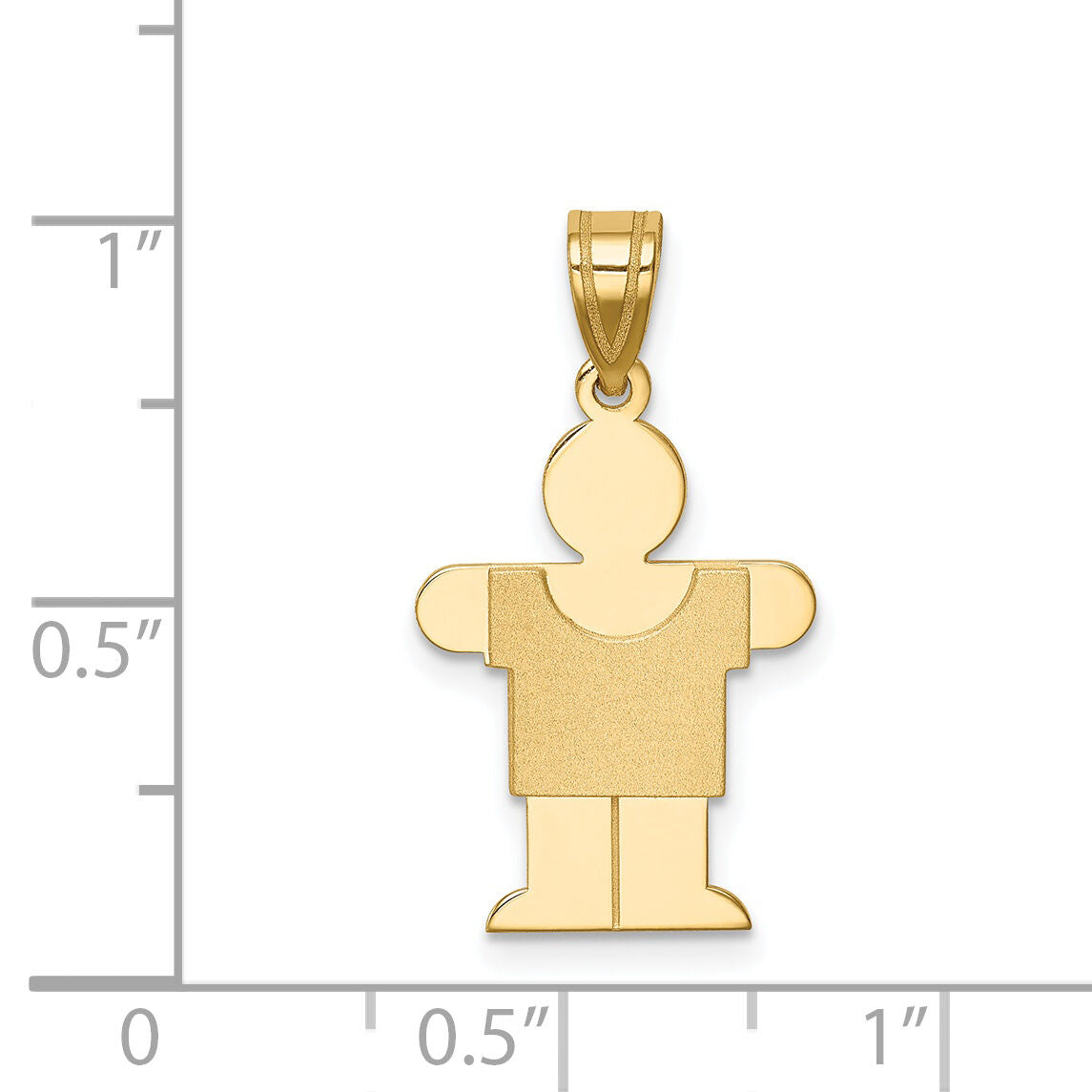 14k Solid Satin Engravable Boy Charm-XK202
