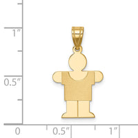 14k Solid Satin Engravable Boy Charm-XK202